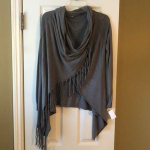 Charcoal asymmetrical boho sweater